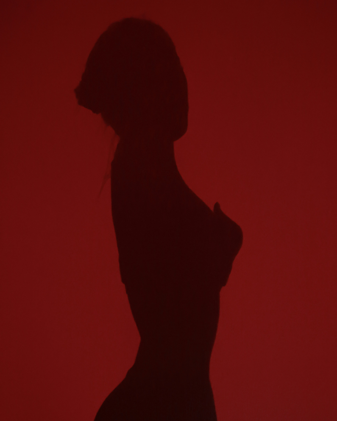 Artistic portrait of woman red and black